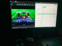 Bildschirmfoto mit Videoschnittprogramm. Szene mit Greenscreen.